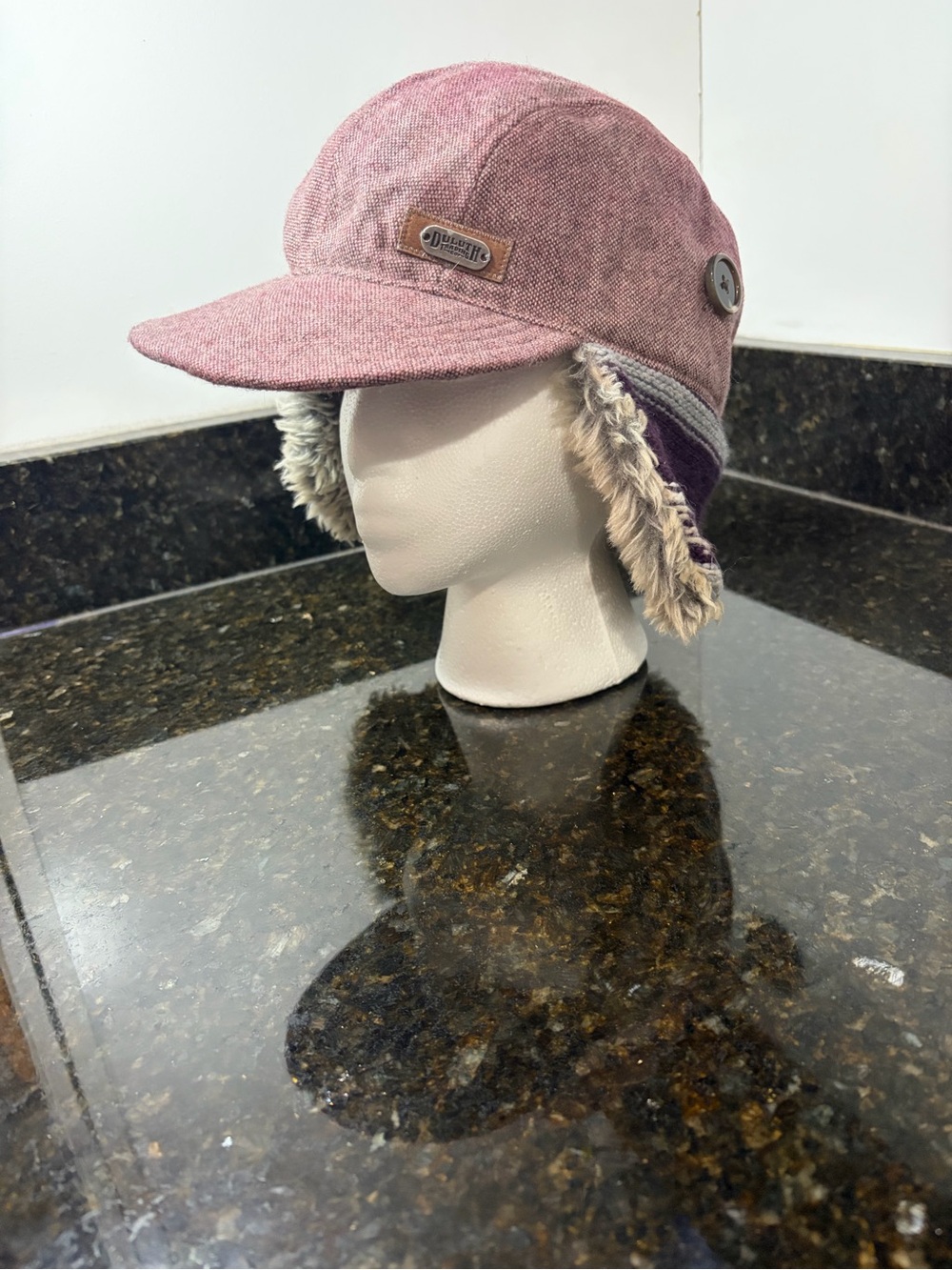 Duluth Trading Co Fair Isle Fur Ear Flap Trapper Hat Women’s Winter Cadet Cap